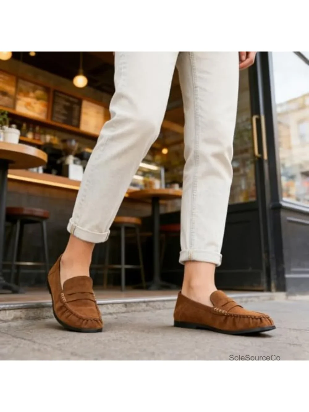 Penny Loafers for Women Faux Suede Slip On Flat Shoes Comfortable
